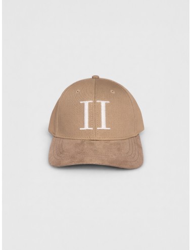 Gorra desert taupe Les Deux Baseball Cap Suede II con visera curva efecto suede y bordado frontal