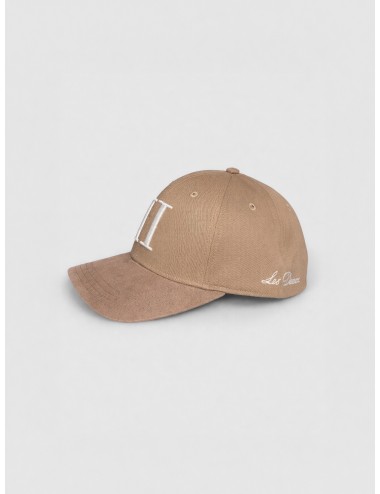 Gorra desert taupe Les Deux Baseball Cap Suede II con visera curva efecto suede y bordado frontal