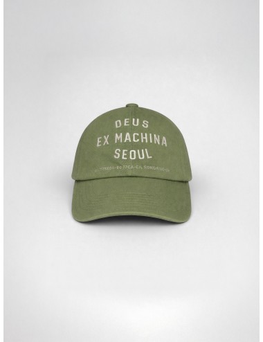 Gorra green Deus Ex Machina Emblem College Address Cap con bordado frontal Seoul y visera curva