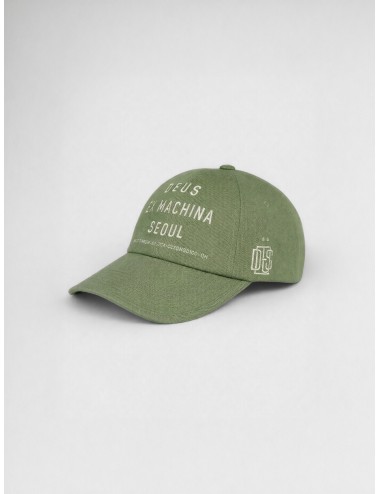 Gorra green Deus Ex Machina Emblem College Address Cap con bordado frontal Seoul y visera curva