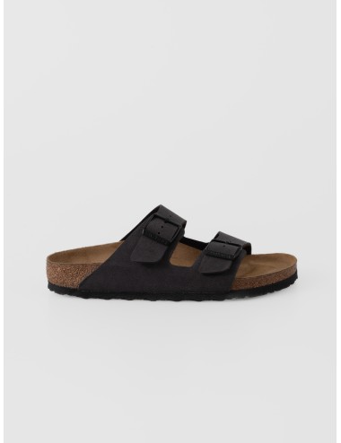 Sandalia Velvet Gray BIRKENSTOCK Arizona BS con dos correas y hebillas negras