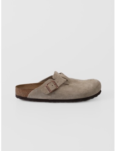 Zueco taupe BIRKENSTOCK Boston BS Soft Footbed de ante con hebilla ajustable