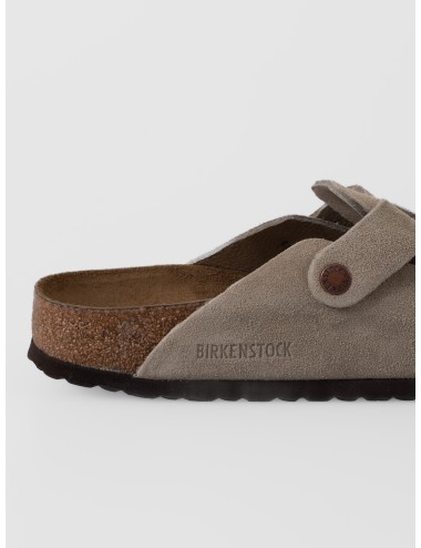 Zueco taupe BIRKENSTOCK Boston BS Soft Footbed de ante con hebilla ajustable