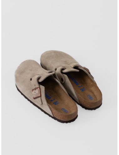 Zueco taupe BIRKENSTOCK Boston BS Soft Footbed de ante con hebilla ajustable