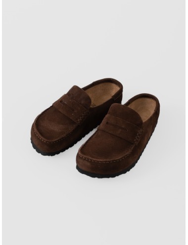 Zueco carafe BIRKENSTOCK Naples Wrapped de ante con empeine tipo mocasín