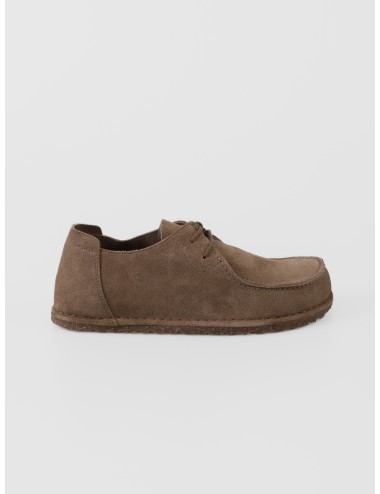 Zapato Gray Taupe BIRKENSTOCK Utti Lace de ante con cordones y costura vista