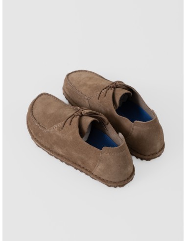 Zapato Gray Taupe BIRKENSTOCK Utti Lace de ante con cordones y costura vista