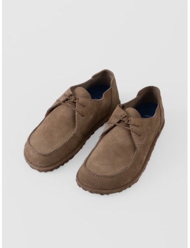 Zapato Gray Taupe BIRKENSTOCK Utti Lace de ante con cordones y costura vista