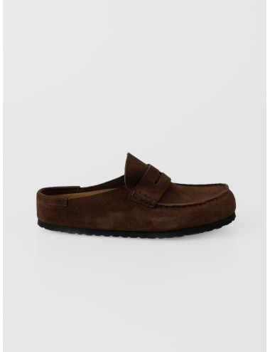 Zueco carafe BIRKENSTOCK Naples Wrapped de ante con empeine tipo mocasín