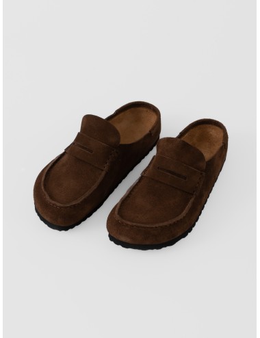 Zueco carafe BIRKENSTOCK Naples Wrapped de ante con empeine tipo mocasín