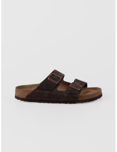 Sandalia habana BIRKENSTOCK Arizona BS de piel engrasada con dos correas ajustables
