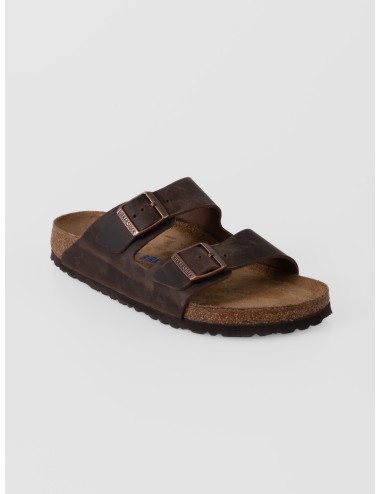 Sandalia habana BIRKENSTOCK Arizona BS de piel engrasada con dos correas ajustables