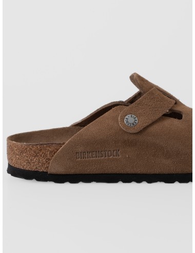 Zueco Dark Tea Tonal BIRKENSTOCK Boston BS de ante con hebilla tonal ajustable