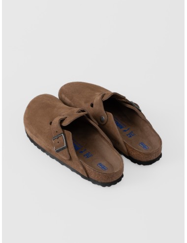 Zueco Dark Tea Tonal BIRKENSTOCK Boston BS de ante con hebilla tonal ajustable