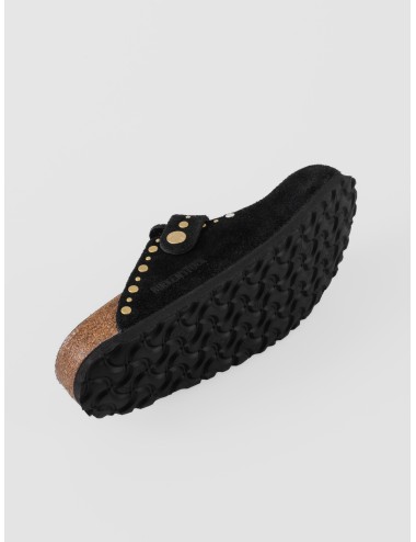 Zueco black BIRKENSTOCK Boston Rivet Border de ante con remaches decorativos