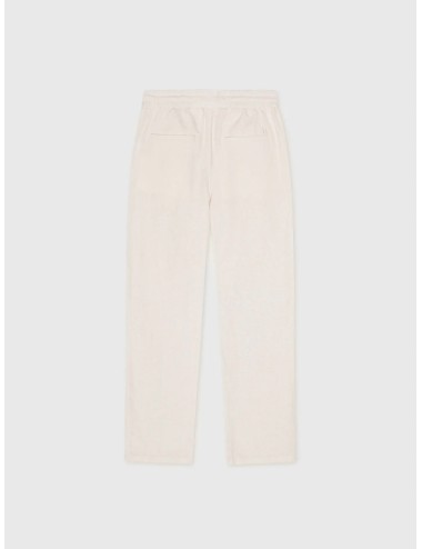 Pantalón Eggnog White Les Deux Patrick Linen Pants con cintura elástica y cordón ajustable