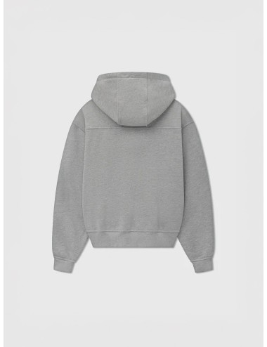 Sudadera gris jaspeada Rhude Classic Zip Up con capucha y logo negro bordado en el pecho