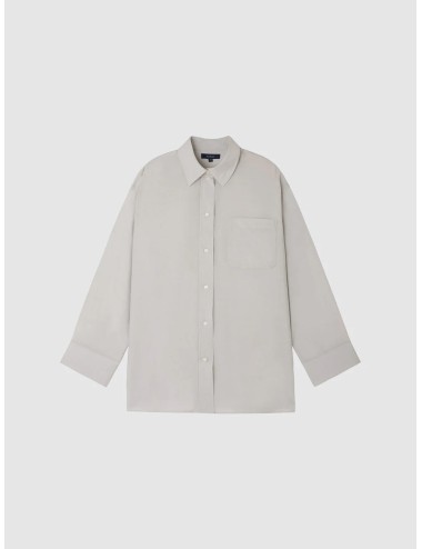 Camisa gris claro Soeur Francesca con bolsillo en el pecho y silueta amplia