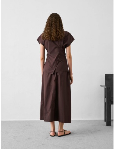 Pantalón amplio color figue Soeur Agadir con cintura elástica y lazo ajustable