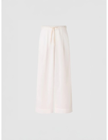 Pantalón blanco cassé Soeur Paris Hugues de corte amplio con cintura elástica y cordón