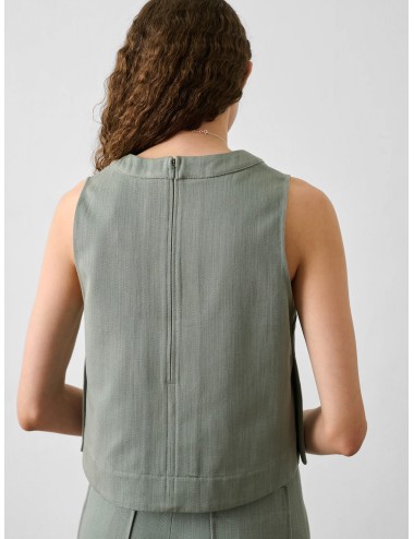 Top vert d'eau Soeur Pampa sin mangas con cuello redondo y silueta corta estructurada