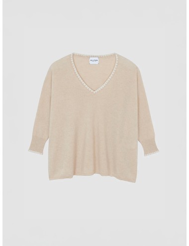 Jersey Organic Kujten Aminie con escote en V y acabados en contraste