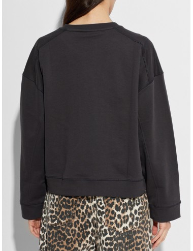 Sudadera phantom Ganni Crewneck with Raspberries con gráfico frontal de frambuesas y strass