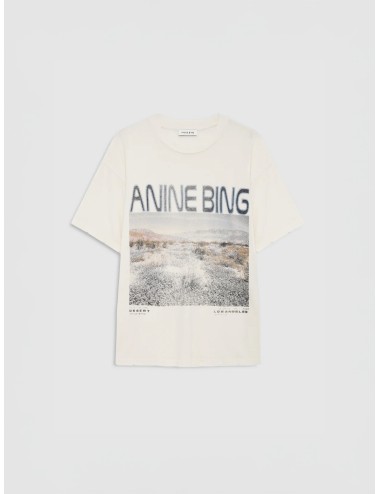 Camiseta off white Anine Bing Cade Wildflowers con gráfico frontal y logo estampado