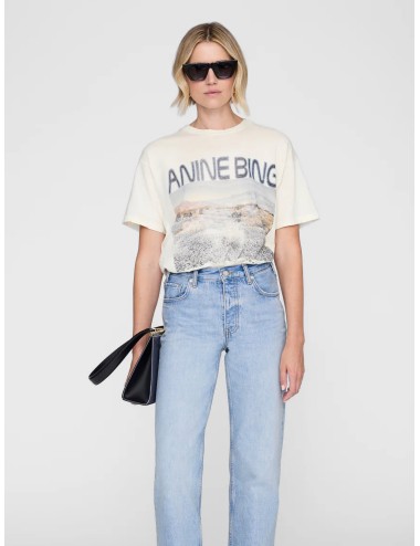 Camiseta off white Anine Bing Cade Wildflowers con gráfico frontal y logo estampado