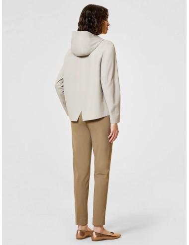 Sudadera white RRD Montecristo con capucha amplia y cierre frontal de contraste