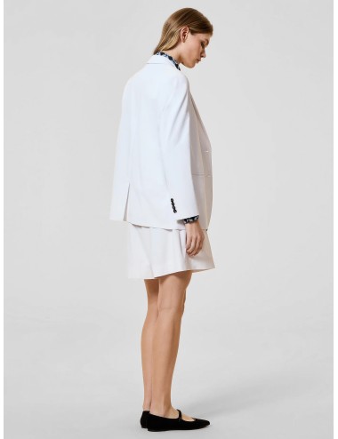 Chaqueta white RRD Surflex Boyfriend con solapa clásica y corte recto