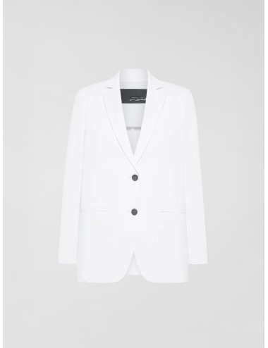 Chaqueta white RRD Surflex Boyfriend con solapa clásica y corte recto