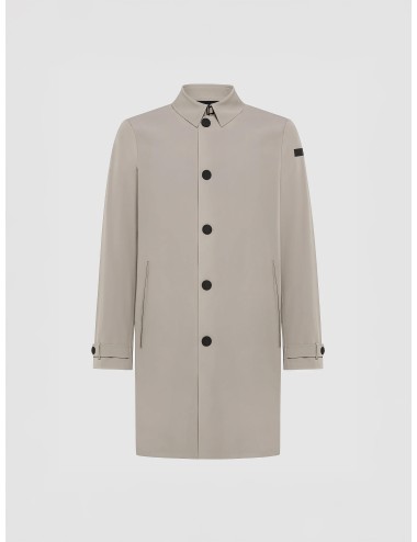 Abrigo white RRD Montecristo con capucha desmontable en contraste y cierre oculto