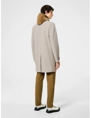 Abrigo white RRD Montecristo con capucha desmontable en contraste y cierre oculto