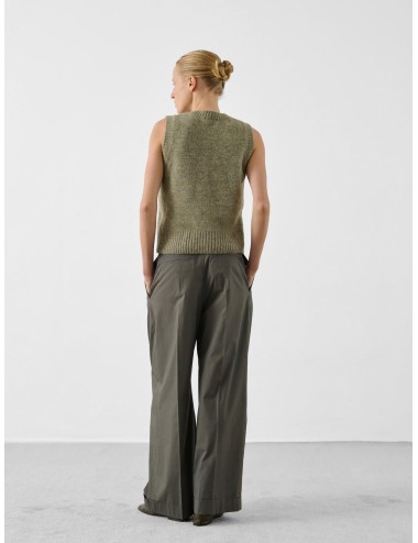 Pantalones gris anthracite Soeur Watson de pierna ancha con pliegue delantero y bajo con vuelta