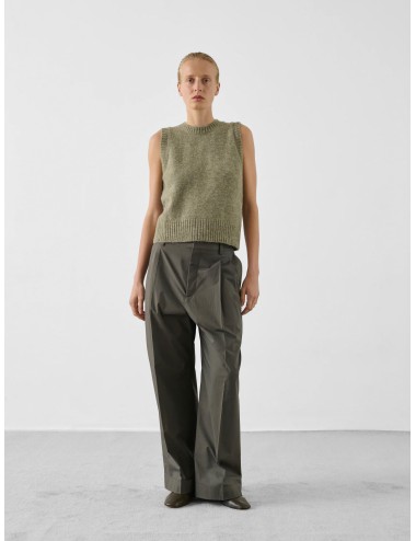 Pantalones gris anthracite Soeur Watson de pierna ancha con pliegue delantero y bajo con vuelta