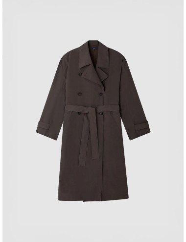 Abrigo anthracite foncé Soeur Helio cruzado con cinturón y solapa amplia