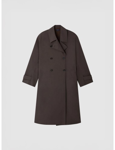 Abrigo anthracite foncé Soeur Helio cruzado con cinturón y solapa amplia