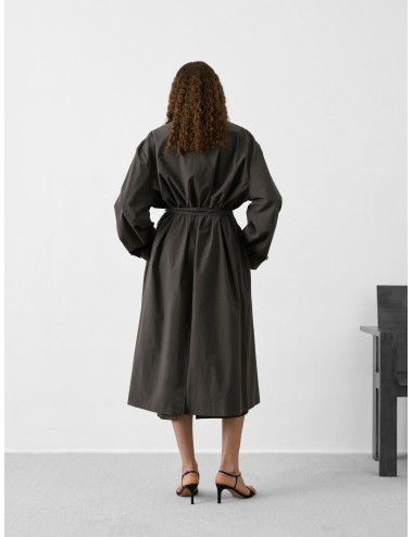 Abrigo anthracite foncé Soeur Helio cruzado con cinturón y solapa amplia