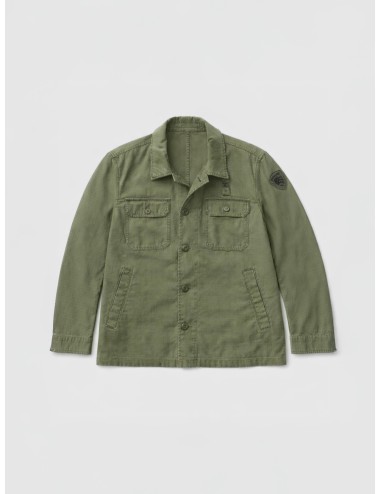 Sobrecamisa verde olivastro Blauer Goodale con bolsillos de solapa y parche en manga