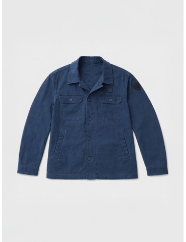 Sobrecamisa índigo Blauer Goodale de algodón con bolsillos utilitarios y parche logo en manga