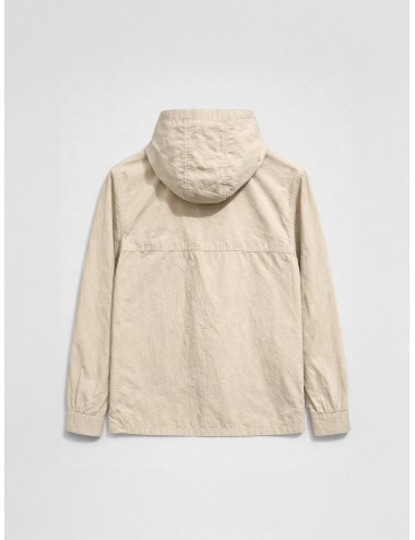 Sobrecamisa técnica white vintage Les Héritiers TECH HOODIE con capucha fija y bolsillos frontales