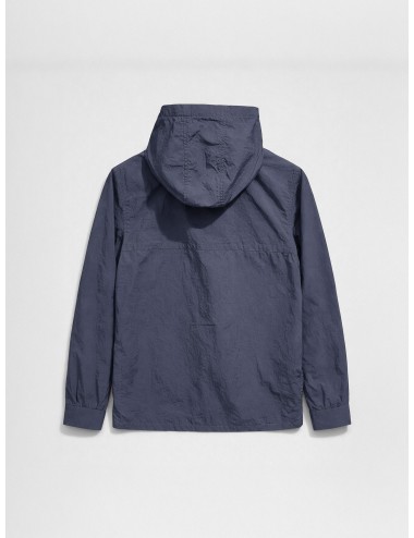 Sobrecamisa técnica navy blue Les Héritiers TECH HOODIE con capucha fija y bolsillos frontales