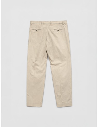 Pantalón chino beige Les Héritiers MASNOU PANT con corte regular y construcción sartorial
