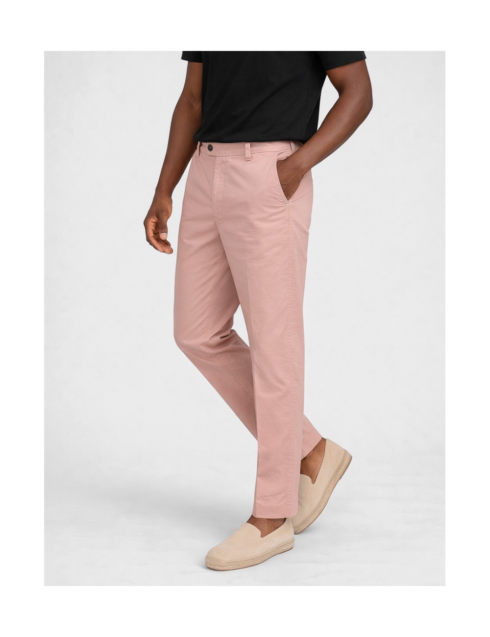 Pantalón chino rose dust Les Héritiers MASNOU PANT con corte regular y construcción sartorial