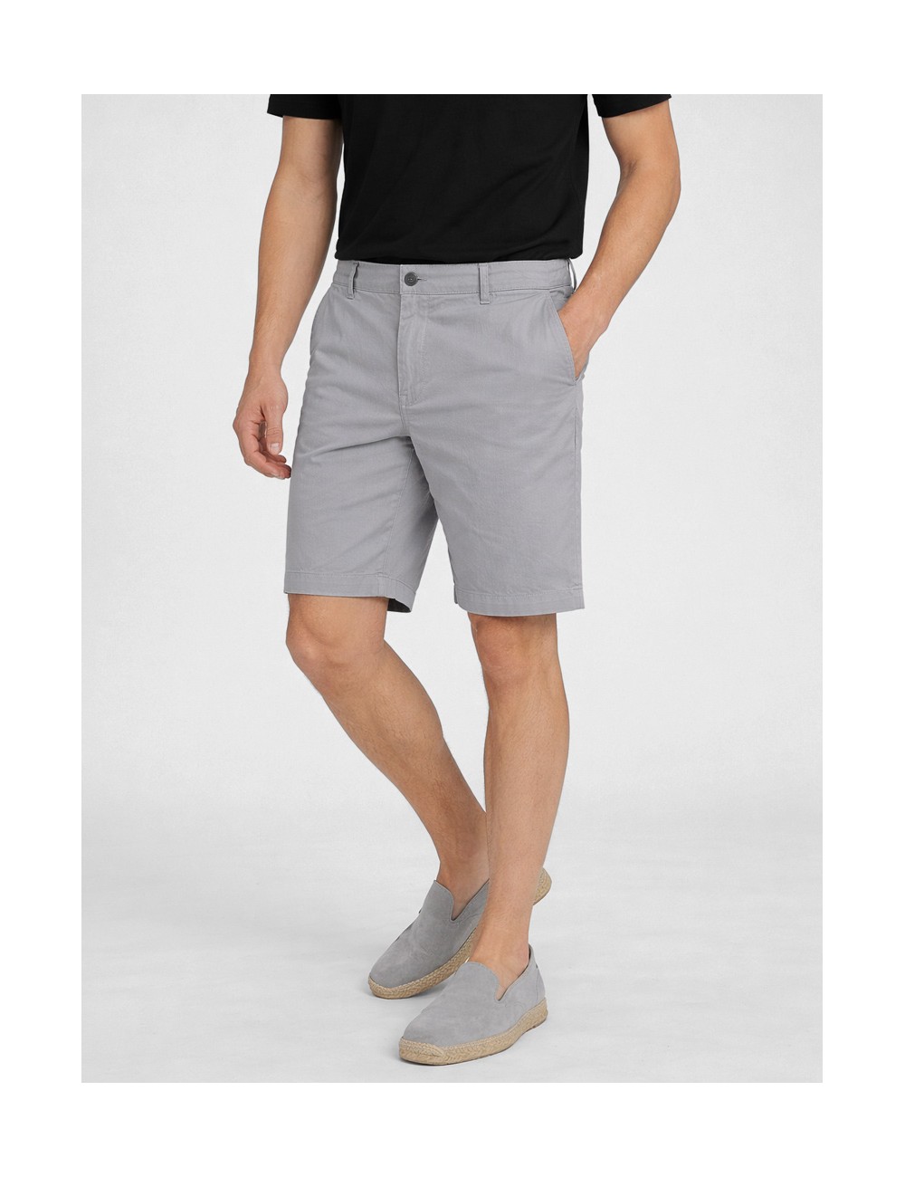 Bermuda chino antracita Les Héritiers BER-MUT con ajuste slim y cintura parcialmente elástica