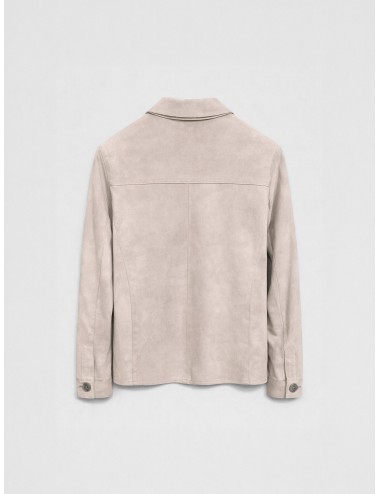 Sobrecamisa de ante gris Les Héritiers HST091 con bolsillos frontales y cierre de botones