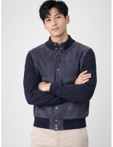 sobrecamisa combinada Les Héritiers HST095 en color navy blue