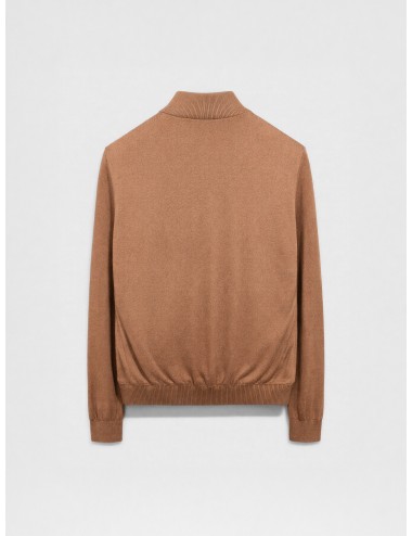 Sobrecamisa camel Les Héritiers HST095 combinada en ante y punto con frontal de piel