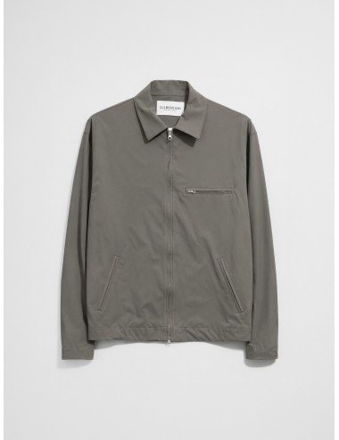 Chaqueta worker técnica khaki Les Héritiers WORK TECH con cremallera de doble carro y cuello camisero